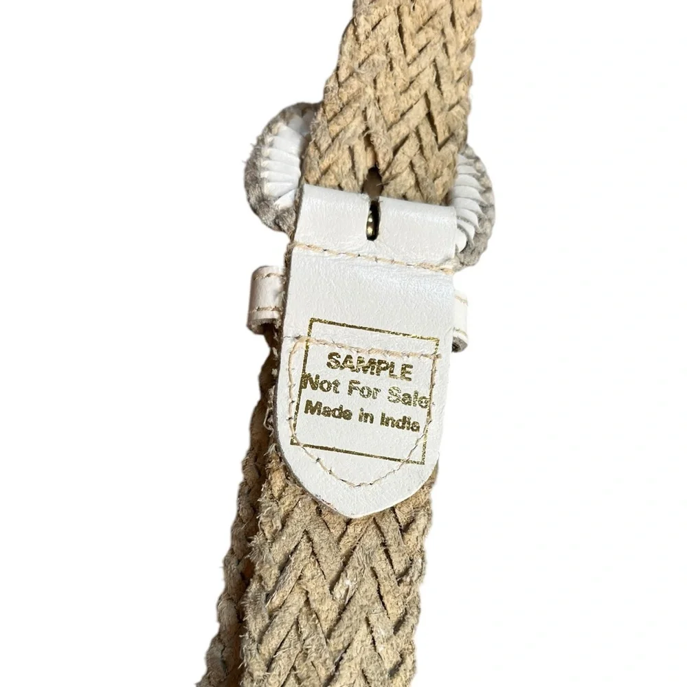 Leather white braided women’s belt India